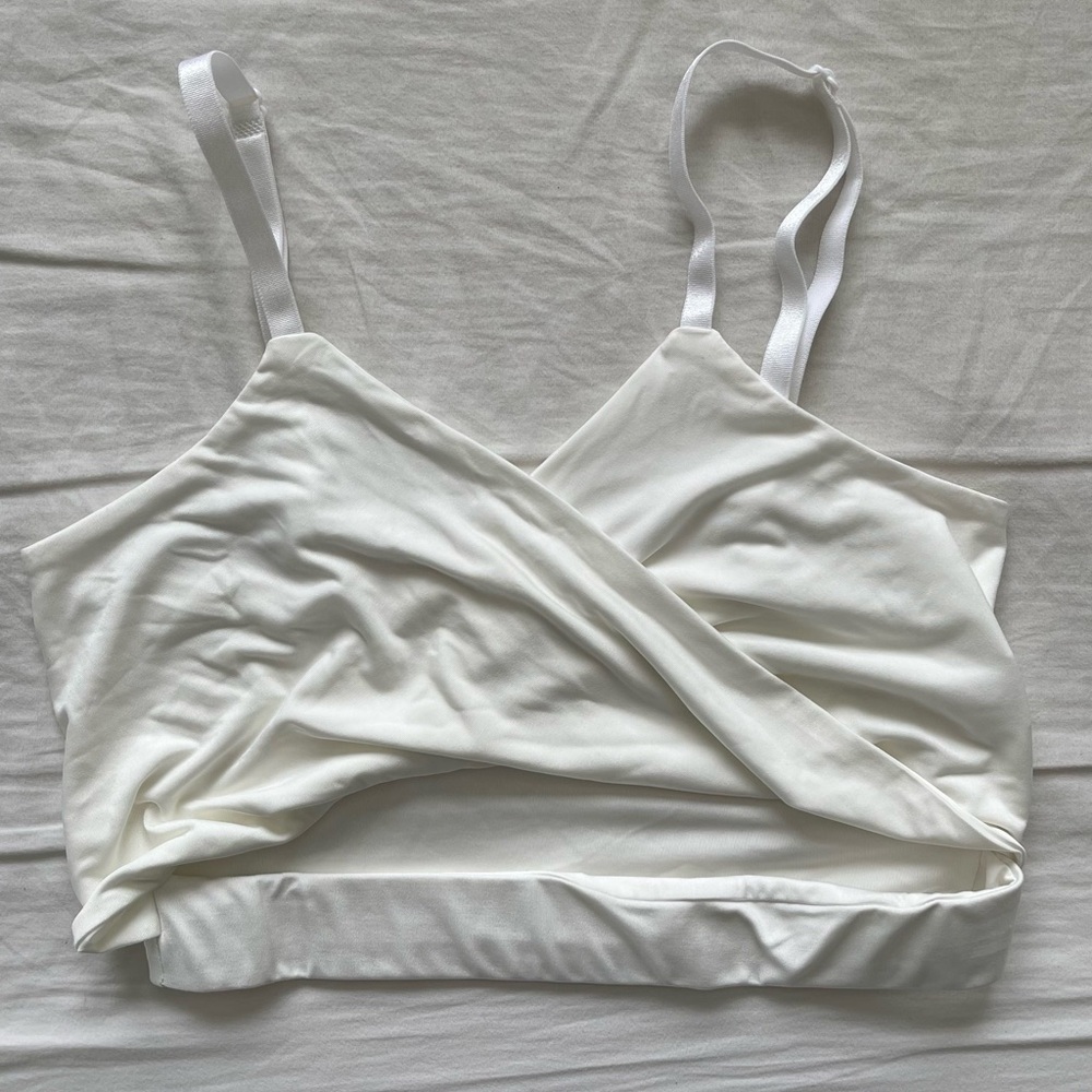 Windsor White Cross Cropped Tank